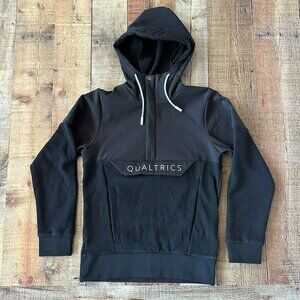 Qualtrics black polar fleece hoodie men's xs
